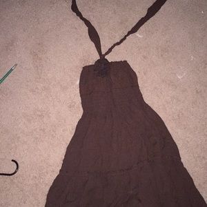 Brown strapless dress